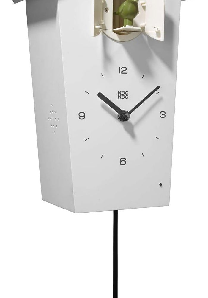 KOOKOO BirdHouse Modern Cuckoo Clock with 12 Natural Bird Voices - White - Image 1